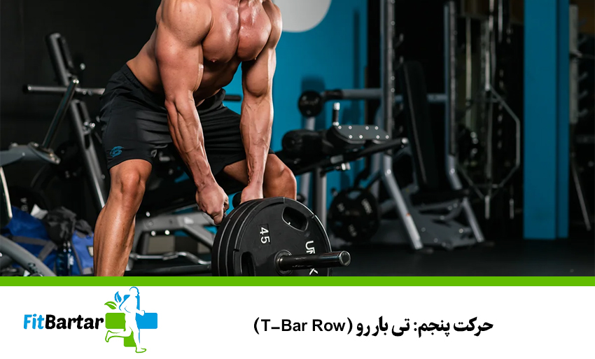حرکت پنجم: تی بار رو (T-Bar Row)